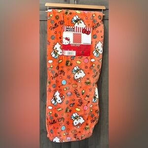 New Hello Kitty Orange Burger 60 x 70 Plush Throw Blanket New With Tag